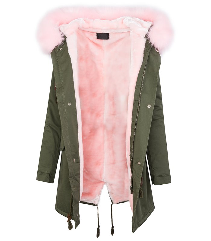 Damen winter mantel parka Kunstfellkragen Kapuze D-259