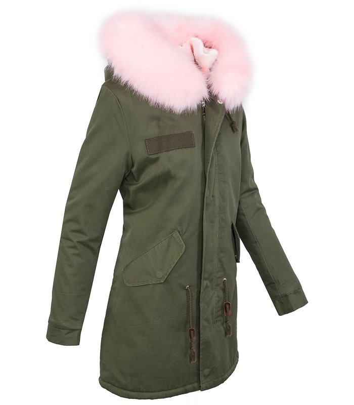 Damen winter mantel parka Kunstfellkragen Kapuze D-259