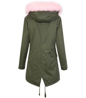 Damen winter mantel parka Kunstfellkragen Kapuze D-259