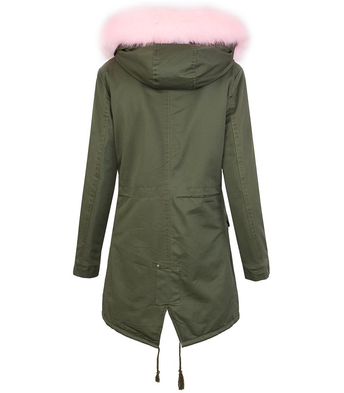 Damen winter mantel parka Kunstfellkragen Kapuze D-259