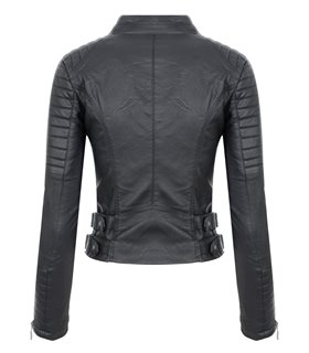 Damen Kunstlederjacke Biker-Style D-276 