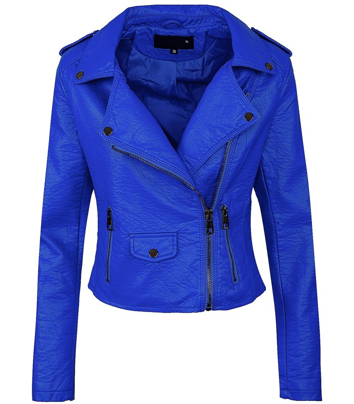 Damen Biker Kunstleder Jacke Damenjacke D-286