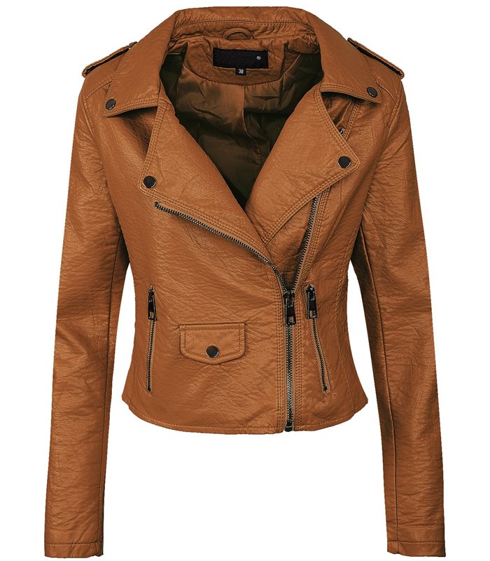Damen Biker Kunstleder Jacke Damenjacke D-286