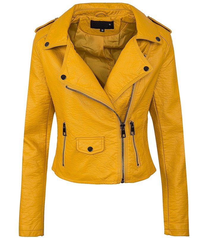 Damen Biker Kunstleder Jacke Damenjacke D-286