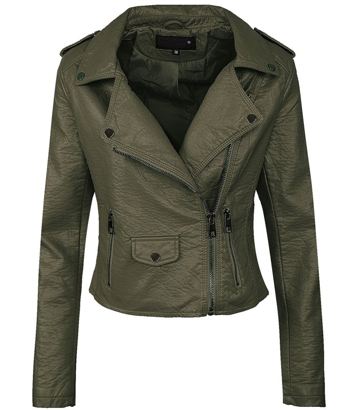Damen Biker Kunstleder Jacke Damenjacke D-286