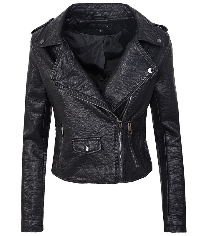 Damen Biker Kunstleder Jacke Damenjacke D-286