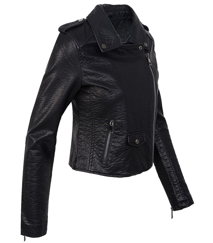 Damen Biker Kunstleder Jacke Damenjacke D-286