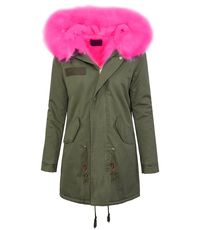 Damen winter mantel parka Kunstfellkragen Kapuze D-259