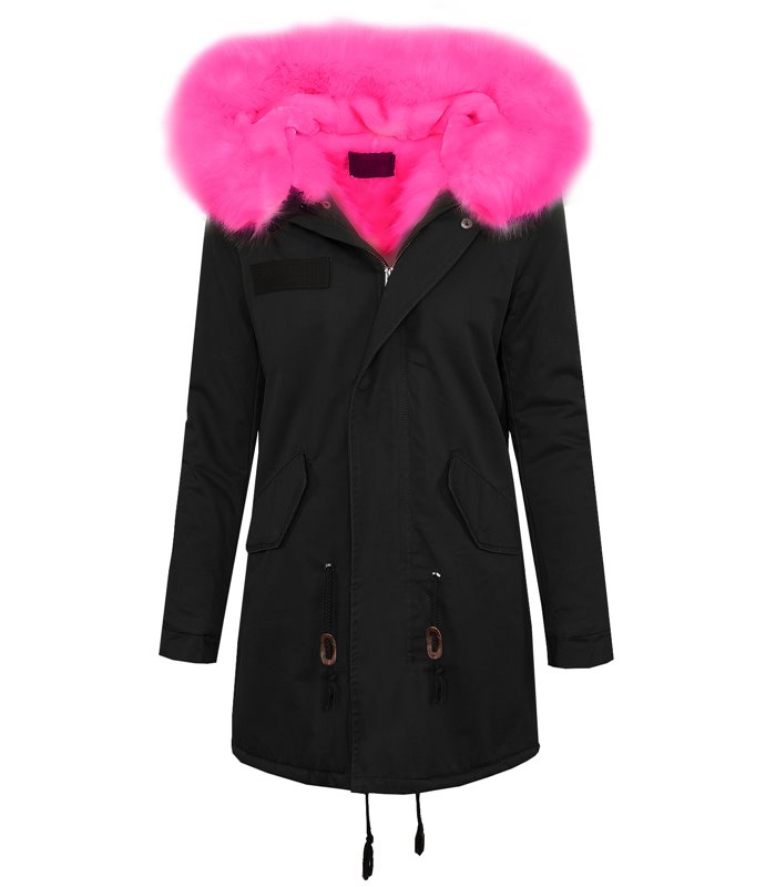 Damen winter mantel parka Kunstfellkragen Kapuze D-259