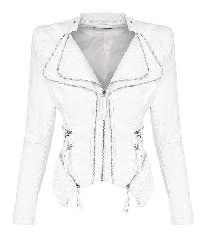 Damen Kunstleder Jacke Biker-Style D-305