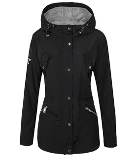 Damen Übergangsjacke Windbreaker mit Kapuze D-297 
