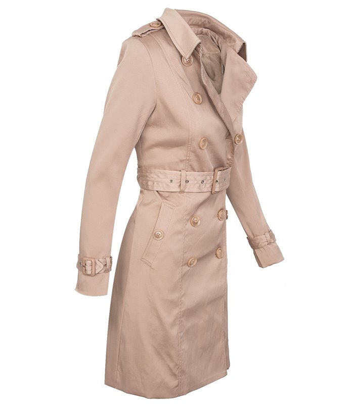 Damen Trenchcoat Mantel Vintage-Style D-312