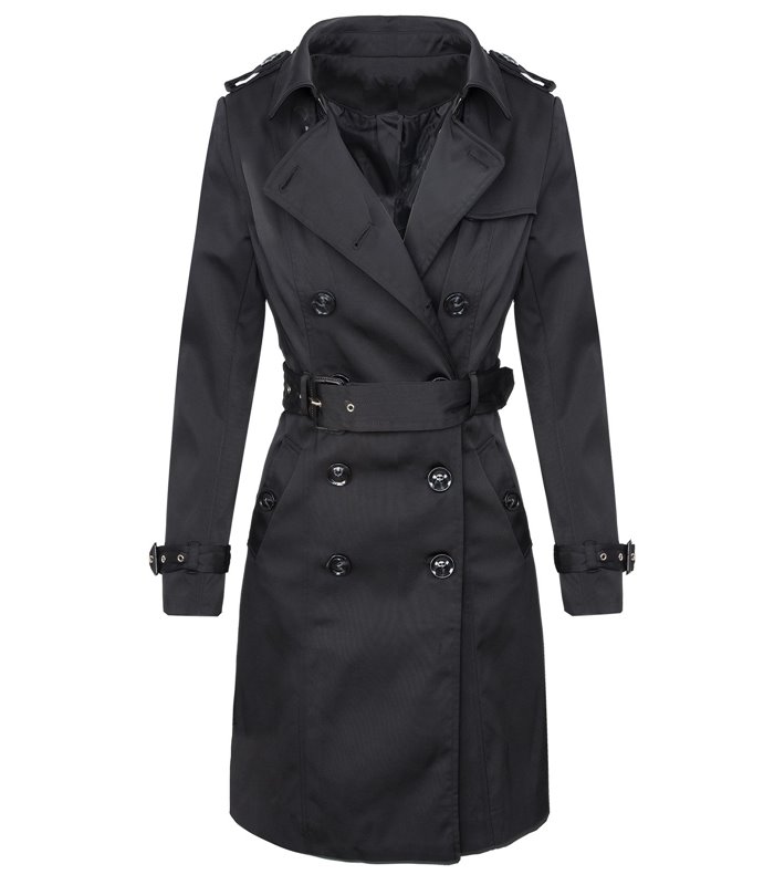 Damen Trenchcoat Mantel Vintage-Style D-312