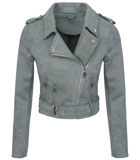 Damen Kunstlederjacke in Wildleder-Optik D-315
