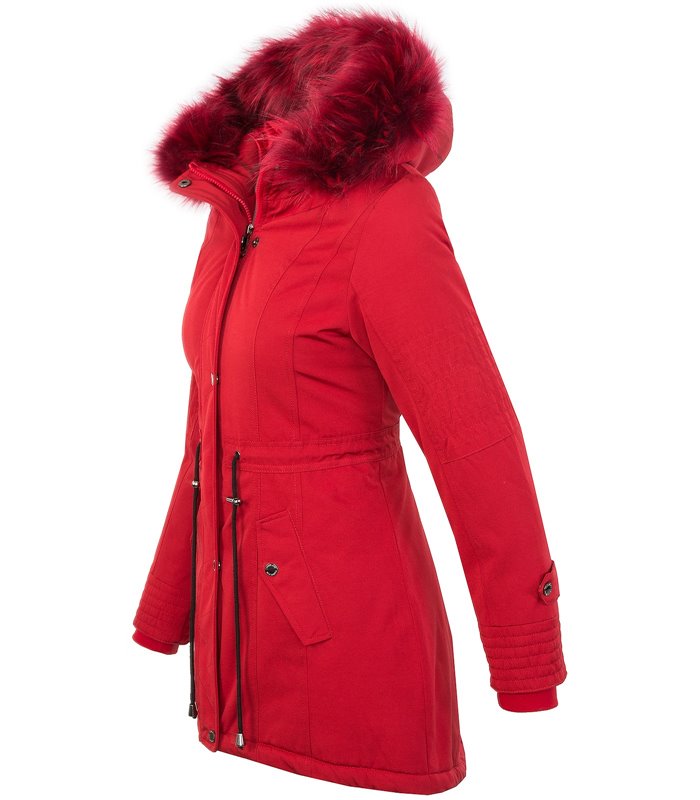 Damen Jacke Winterjacke Parka Kunstfell Kapuze gefüttert Mantel Damenjacke