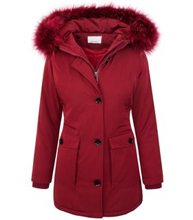 Designer Damen Winter Jacke gefüttert Kunstfell