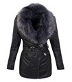 Damen Kunstledermantel Winterjacke Teddyfell D-353 