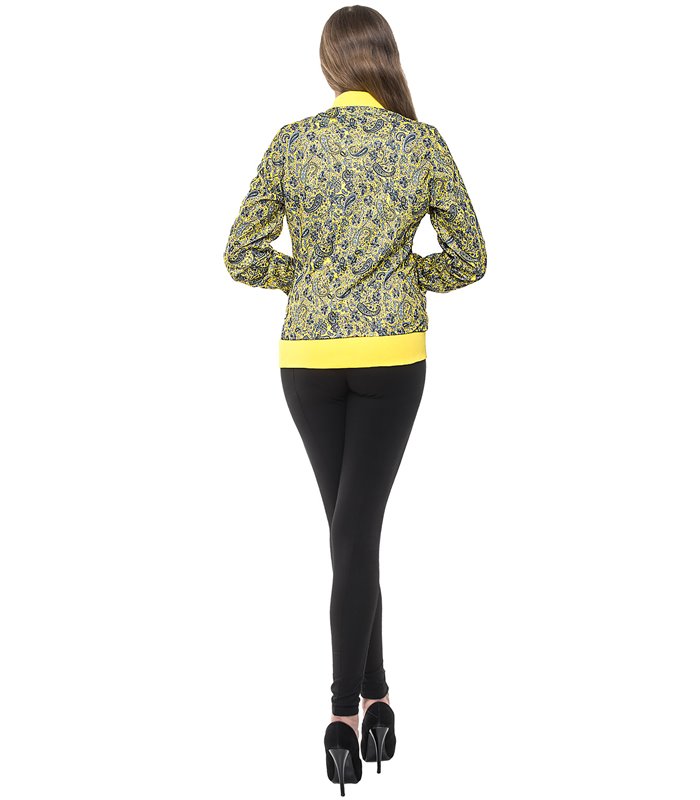 Damen Übergangs Jacke Paisleymuster Damenjacke Kurz Sommerjacke