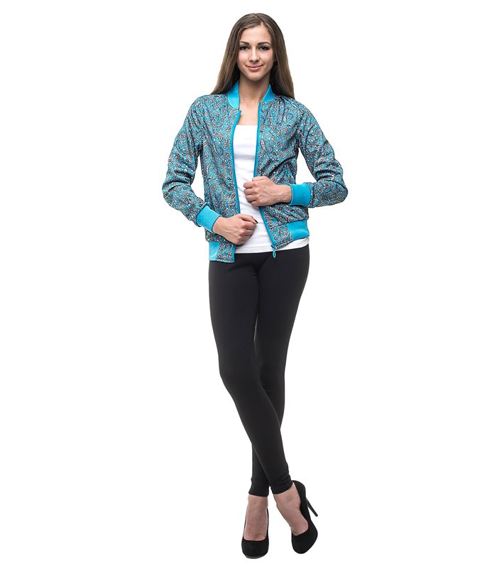 Damen Übergangs Jacke Paisleymuster Damenjacke Kurz Sommerjacke