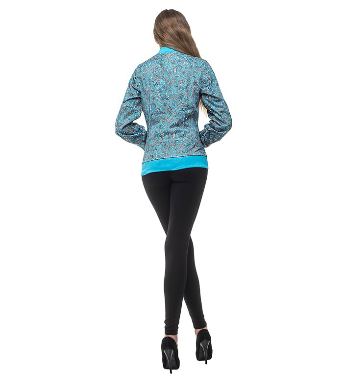 Damen Übergangs Jacke Paisleymuster Damenjacke Kurz Sommerjacke