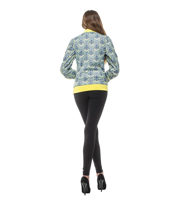Damen Übergangs Jacke Paisleymuster Damenjacke Kurz Sommerjacke
