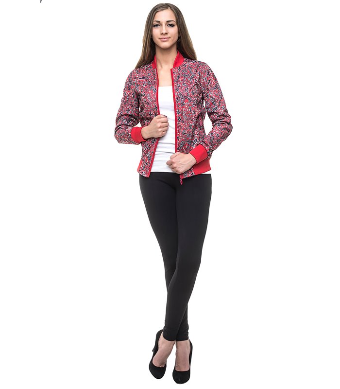 Damen Übergangs Jacke Paisleymuster Damenjacke Kurz Sommerjacke