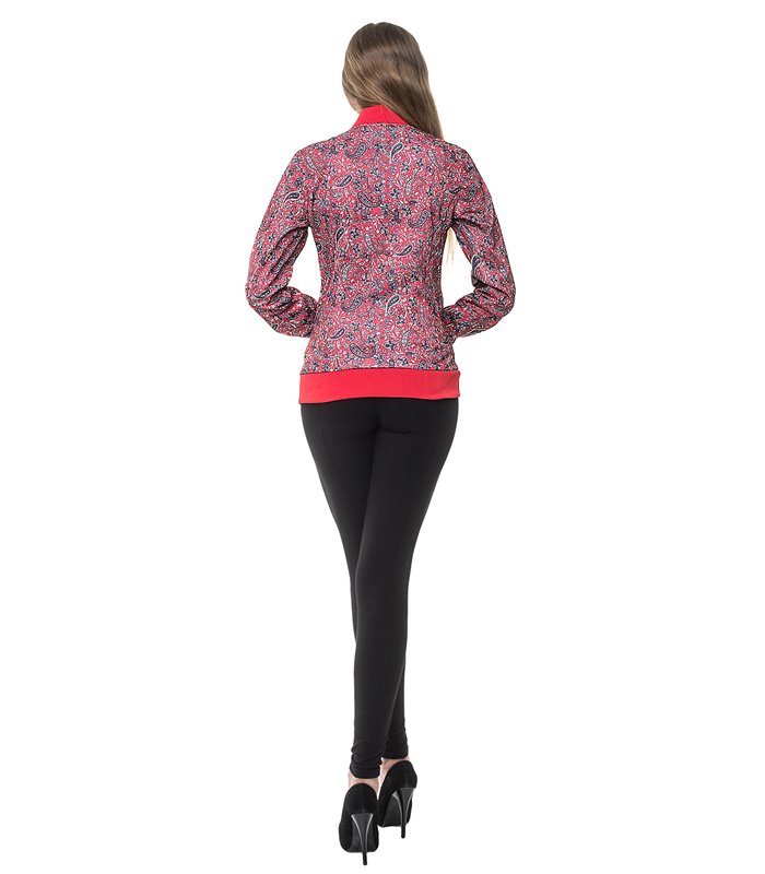 Damen Übergangs Jacke Paisleymuster Damenjacke Kurz Sommerjacke