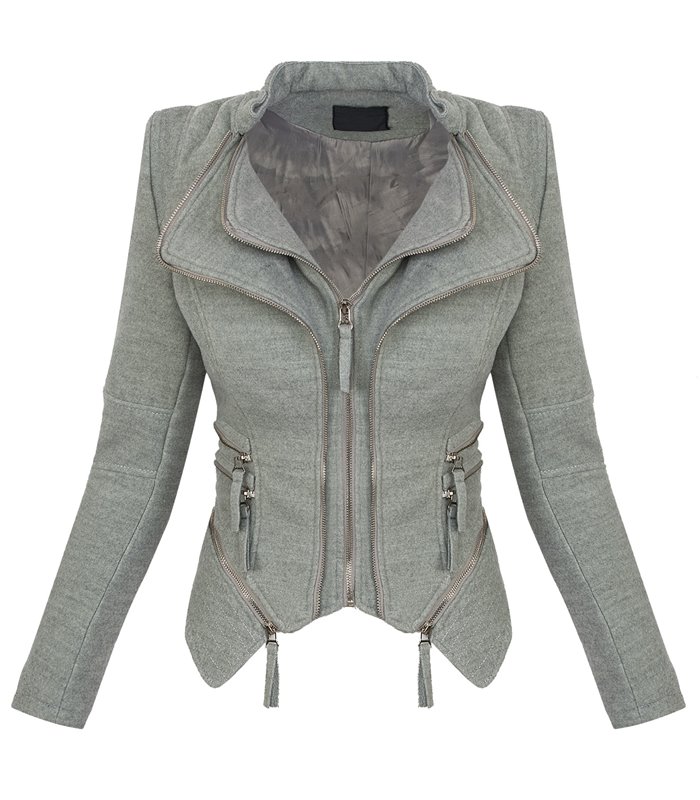 Damen Biker Jacke Sommer Übergangs Stoff Jacket
