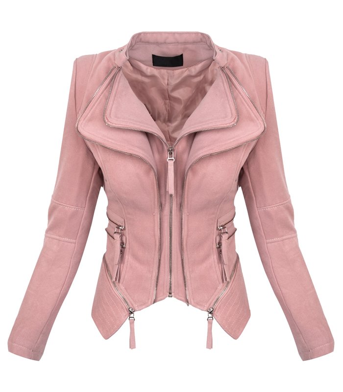 Damen Biker Jacke Sommer Übergangs Stoff Jacket