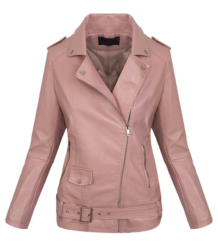 Designer Damen Kunstleder Jacke Übergangsjacke Lederoptik Mantel