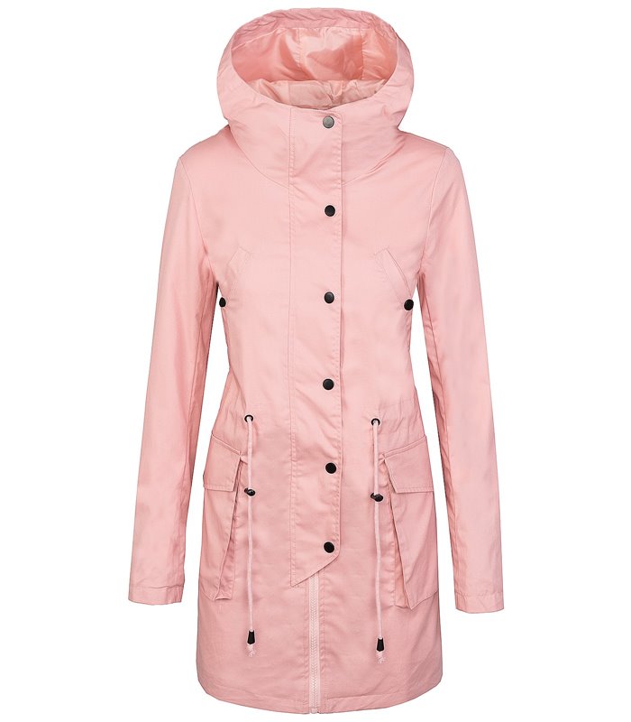 Damen Übergangsjacke Mantel Windbreaker Jacke Damenjacke Rosa Schwarz D-368