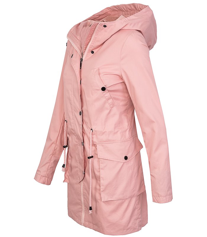 Damen Übergangsjacke Mantel Windbreaker Jacke Damenjacke Rosa Schwarz D-368