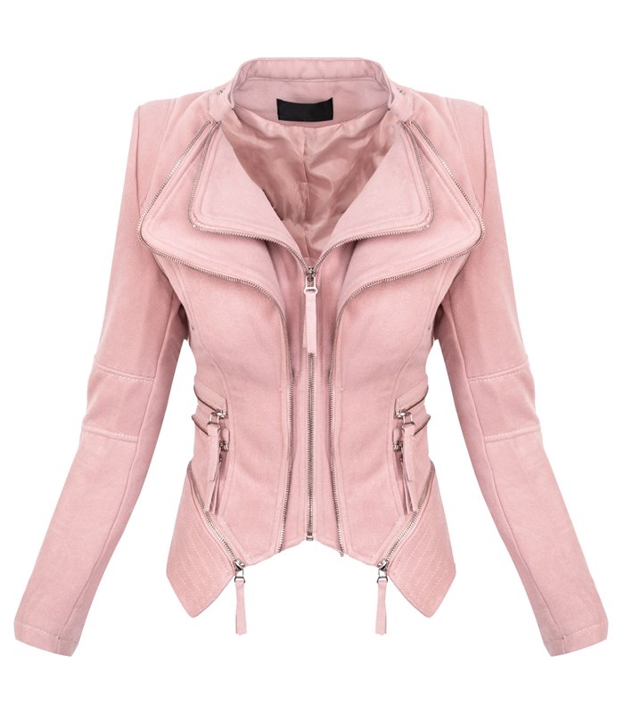 Damen Biker Jacke Sommer Übergangs Stoff Jacket