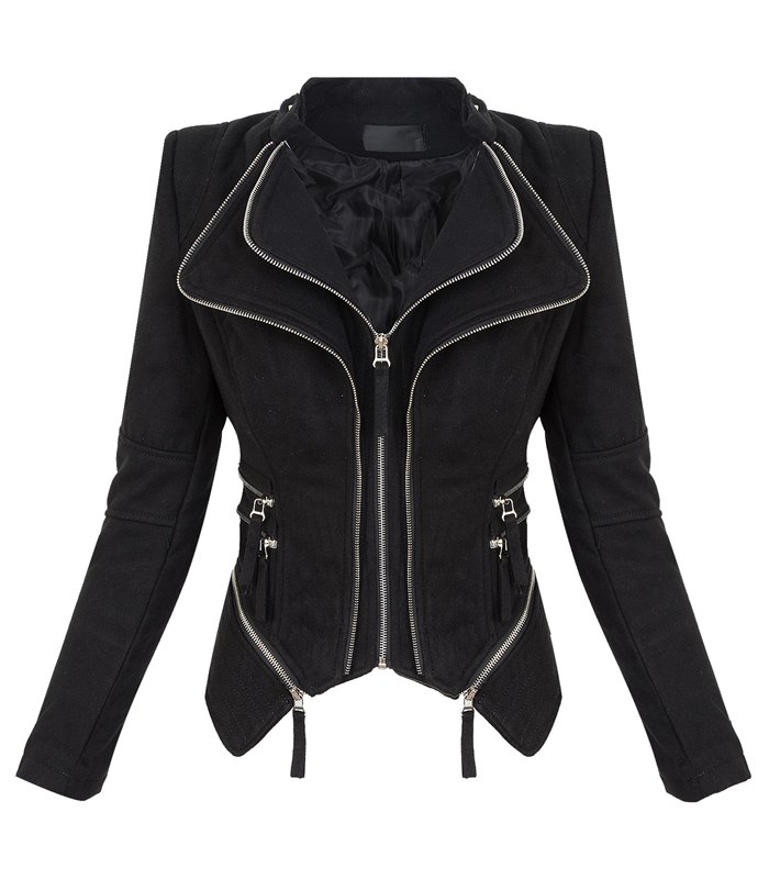 Damen Biker Jacke Sommer Übergangs Stoff Jacket