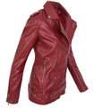 Damen Kunstlederjacke mit Gürtel D-363