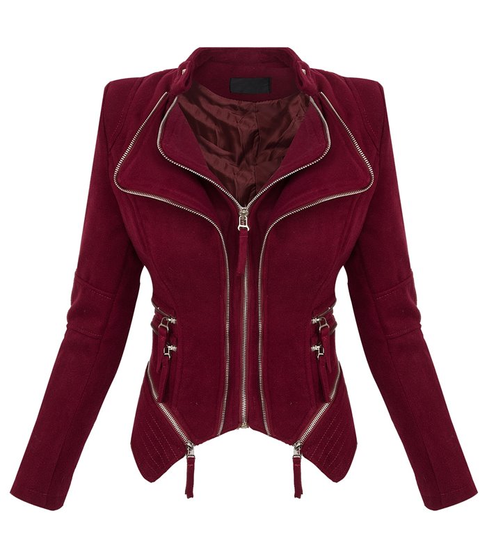 Damen Biker Jacke Sommer Übergangs Stoff Jacket