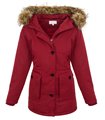Damen Winterjacke mit Natur Kunst-Fellkragen D-376 