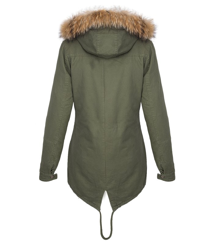 Designer Damen Parka Winter Jacke Mantel gefüttert Damenjacke Echt-Pelz 