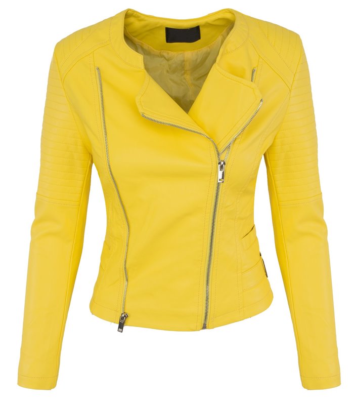 Designer Damen Kunstleder Jacke Übergangs Jacke Bikerjacke leicht