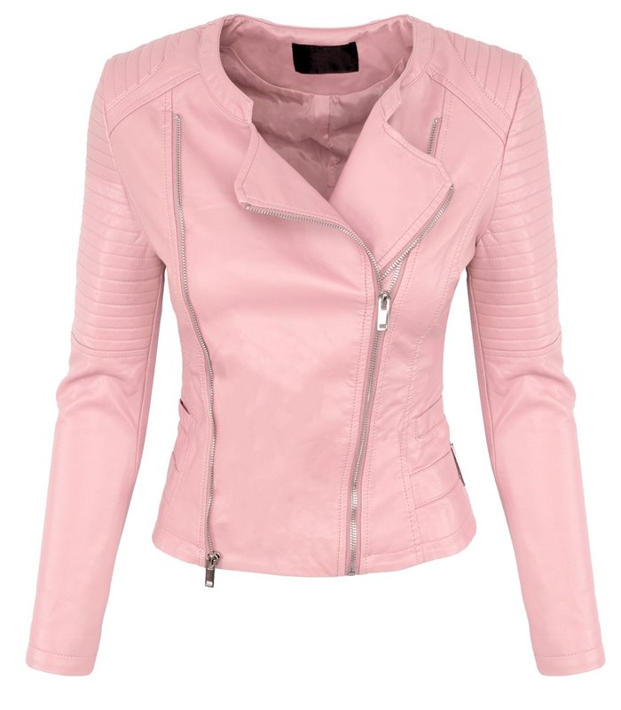 Designer Damen Kunstleder Jacke Übergangs Jacke Bikerjacke leicht