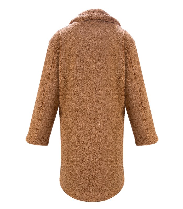 Designer Damen Winter Mantel Jacke Reverskragen Winterjacke Teddy-Fleece D-403