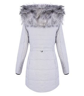 Damen Winter Mantel mit Kunstfellkragen D-408