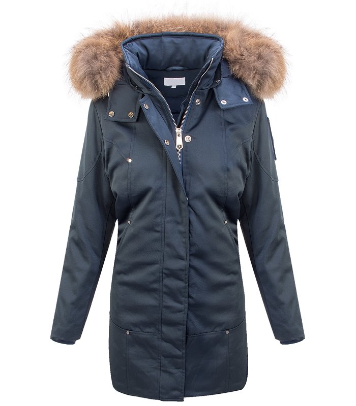 Damen Winter Jacke Parka Damenmantel Kapuze Echtpelz D-410