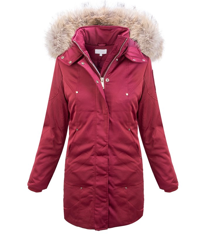 Damen Winter Jacke Parka Damenmantel Kapuze Echtpelz D-410
