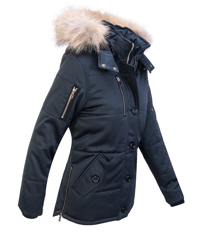 Damen Winter Jacke Parka Outdoorjacke Echt-Pelz D-411