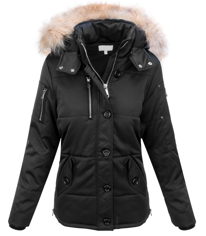 Damen Winter Jacke Parka Outdoorjacke Echt-Pelz D-411