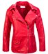 Damen Kunstlederjacke Kurzmantel Reverskragen D-416