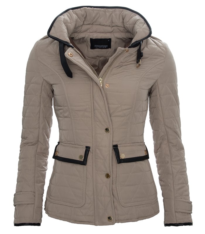 Damen Stepp Jacke Übergangsjacke Leicht Trenchcoat Stehkragen Herbst