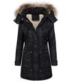 Damen Winter Mantel Kapuze mit Kunstfellkragen D-93 