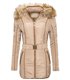 Damen Winter Mantel Jacke mit Fell Kapuze warmes Teddyfell Damenjacke
